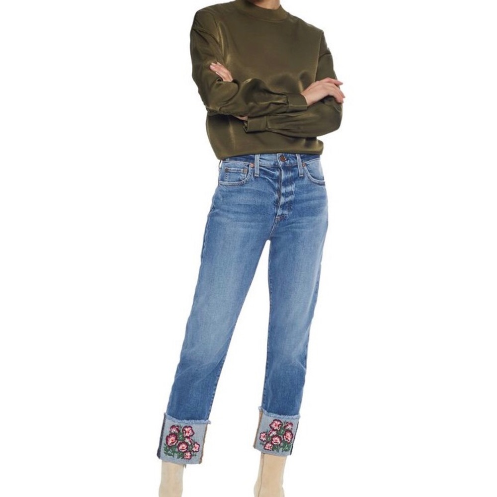 Alice & Olivia, Amazing high rise embroidered jeans